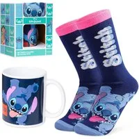Lilo & Stitch Plüschfigur Disney Stitch Tasse und Socken Geschenk Set (Marine)