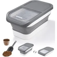 SinLaw Futterbehälter Hundefutter-Aufbewahrung, 5kg Fassungsvermögen Tierfutterbehälter, (1-tlg), Faltbare Futterbox mit Deckel und Messbecher, Löffel und Messbecher