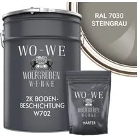 WO-WE Bodenversiegelung 2K Garagenfarbe Bodenbeschichtung W702, 2,5-20Kg, Seidenglänzend, Epoxidharz