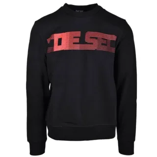 Schwarzes Diesel-Sweatshirt mit gestreiftem Logo