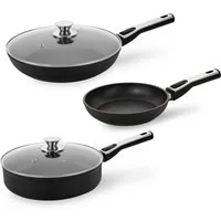 Genius Pfannen-Set Cerafit Plasma Pfanne 5er Set, Aluminium, abnehmbarer Griff
