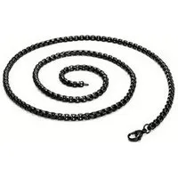Ware aus aller Welt Edelstahlkette Venezianerkette 2,5mm Goldfarben Edelstahlfarben Schwarz 45 50 55 60cm (1-tlg), Hochwertiger Edelstahl: Robust, langlebig und farbbeständig