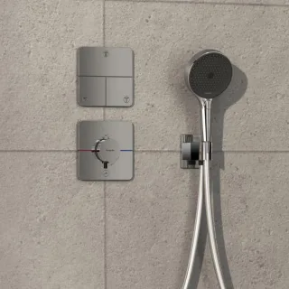 hansgrohe ShowerSelect Comfort Q Thermostat 15589000 UP, für 1 Verbraucher und einen zusätzlichen Abgang, chrom