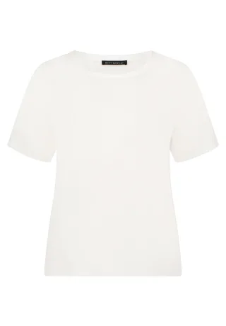 Betty Barclay - Blusenshirt mit kurzen Ärmeln in glänzender Optik weiß - Gr. - 36