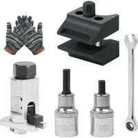 PRIISF Montagewerkzeug Spreizer Radlagergehäuse Stoßdämpfer Werkzeug Universal Federbein Satz, (Klemmbohrung Spreizwerkzeug Federbein Achsschenkel Traggelenk Spreizer, 6-tlg., Gehärteter Stahl Federbein Spreizer Werkzeug Federung Strebe Trennung), Tr