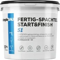 simpleBAU Spachtelmasse Spachtelmasse Weiß Innen 15 kg – Fertigspachtel für Wand & Decke
