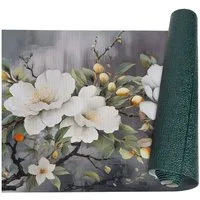 ANRO Küchenläufer GreenLine Teppichläufer Textil, Rechteckig, Höhe: 3 mm, Bodenläufer 100cm Orchidee Grau pflegeleicht