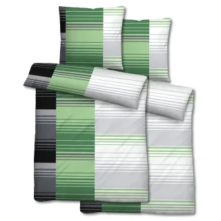 Doppelpack Mikrofaser Seersucker Bettwäsche 155 x 220 + 80 x 80 cm