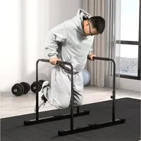 SPORTNOW Liegestützgriffe 2er Set 80-100 cm Höhenverstellbar Push up Bars (Parallettes, 2-St., Push Up Griffe), für Muskeltraining und Krafttraining Stahl Schwarz