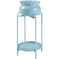 en.casa Blumenständer, »Altena« Metall 60 x 27 x 27 cm Hellblau