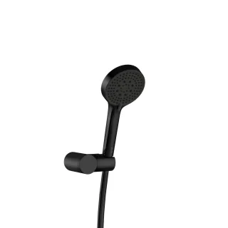 VitrA Base Round Handbrause-Set mit Wandhalterung und Abgang G 1/2" Schwarz Matt,A4590636EXP A4590636EXP
