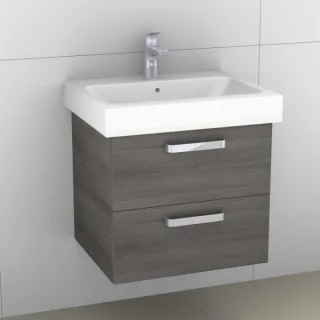 Artiqua 413 Waschtischunterschrank für iCon 124060, 124063 Graphit Struktur quer, 413-WU2L-K01-7070- 413-WU2L-K01-7070-401