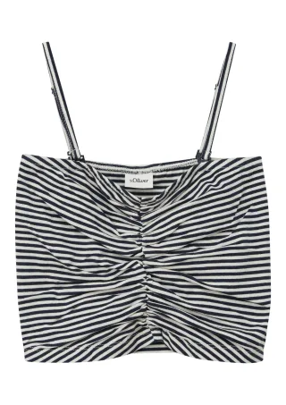 s.Oliver - T-Shirt blau/weiß - Gr. - 140