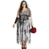 Rubie´s Zombie-Kostüm Zombiebraut - Skelett Halloween Kostüm Damen