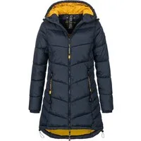 SUBLEVEL Steppjacke Damen Mantel mit Kapuze lange Winter Jacke Parka Stehkragen, Kapuze, flauschig, kuschelig, warm, Outdoor, Mantel