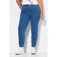 Studio Untold Regular-fit-Jeans Mom-Jeans Zierperlen 5-Pocket