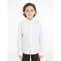 Tommy Hilfiger Langarmhemd BOYS STRETCH OXFORD SHIRT L/S Kinder bis 16 Jahre, Button-down-Kragen, Langarm, Logo-Flag