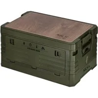 NILS CAMP Aufbewahrungsbox 2in1 Klappbare Campingkiste Campingbox Outdoor 32L mit Brett, Stapelbar und Seiteneingriff