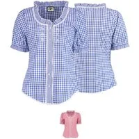 German Wear Carmenbluse OB35 Trachtenbluse Carmenbluse für trachten lederhosen bluse kariert