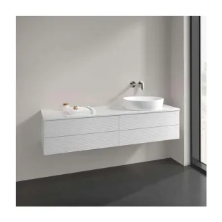 Villeroy und Boch Antao Waschtisch-Unterschrank K27150GF 160x36x50cm, Hahnloch, Waschbeckenplattenfarbe Lack, glossy white lacquer