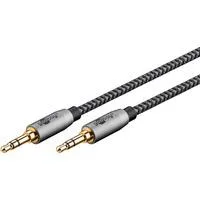 Plus Audio Verbindungskabel AUX 3,5mm stereo schwarz/silber, 3 Meter