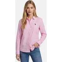 U.S. Polo Assn. Blusenshirt USBellaa Damen - Leinenbluse luftig mit Knopfleiste Leichtes Sommerhemd aus Leinenmix mit Kragen