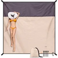 Picknickdecke Stranddecke Sandfrei super groß 210x200 cm, Sanddicht Wasserdicht, Fintie, Super Leicht Dünn Bequem Langlebiges Material, Strandmatte, Strandtuch