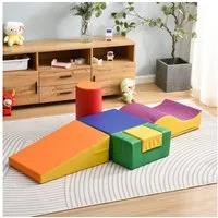 Merax aus Schaumstoff, Softbausteine zum Rutschen und Klettern Spielbausteine, (6 St), Schaumstoffsteine für Kinder, Großbausteine Riesenbausteine