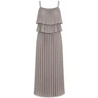 ITALY VIBES Plisseekleid - Maxi-Kleid Damen - langes Abendkleid mit Spaghettiträgern ONE SIZE - passend für Größen S-L
