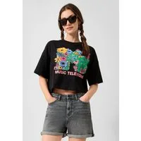 QS Kurzarmshirt T-Shirt Boxy Shirt mit MTV®-Print