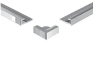 HSK Außenecke, gerade ca. 18 × 18 mm, Alu silber-matt, 930008-1 930008-1