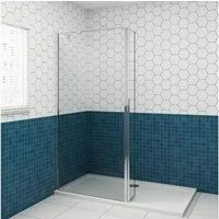 duschspa Duschwand Duschtrennwand + Flipper-Panel Walk in Dusche Duschwand Glaswand, (Set), Nano Glas