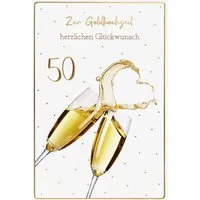 BSB Grußkarten Goldhochzeit - 50. Hochzeitstag - Glückwunschkarte im Format 11,5 x