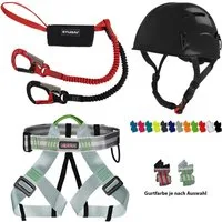 ALPIDEX Kletterhelm ALPIDEX Kletterhelm + Klettergurt + Stubai Klettersteigset BASIC 3.0