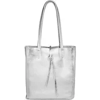 Caspar Schultertasche Mittelgroße Leder Shopper Damen Tasche - CLASSIC LINE - Modell No.814, casual, leicht & unempfindlich - 100% Echtleder - Handmade in Italy