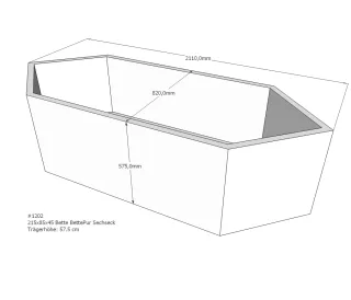 Neuesbad Wannenträger für Bette Pur 215x85 6-Eck SW13601