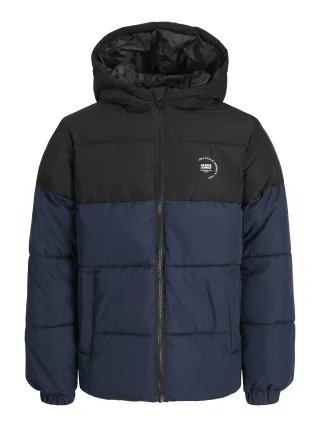 JACK&JONES - JJMAZE LOGO PUFFER HOOD JNR sky captain - Gr. - 176