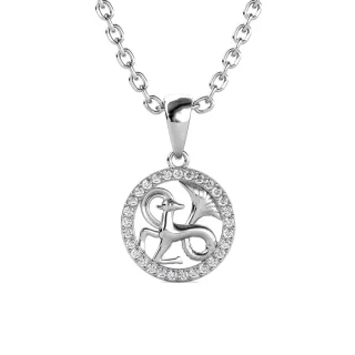 Steinbock Sternzeichen Anhänger - Silber und Kristall