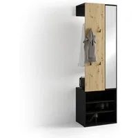 byLIVING Kompaktgarderobe Dielen - Set Andorra (1-St) maximale Ordnung auf wenig Fläche mit Spiegel, Kleiderstange und Haken
