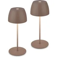 Briloner Leuchten LED Tischleuchte kabellos dimmbar touch Tischlampe Akku Indoor/Outdoor, LED fest integriert, Tischlampe kabellos 20 x 8 cm versch. Farben 2,5W Wohnzimmer