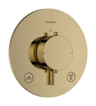 Hansgrohe Thermostat Unterputz Ecostat Comfort S Fertigset 2 Verbraucher polished gold optic , 337 33715990