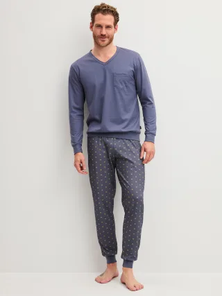 CALIDA - HERREN Pyjama mit Bündchen grisaille grey - Gr. - S