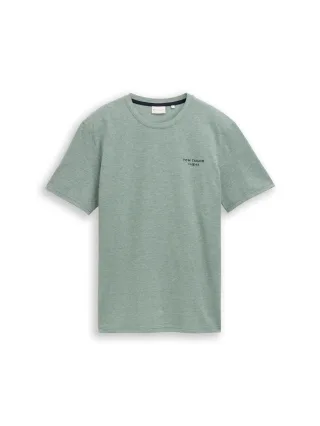 Tom Tailor - Piqué T-Shirt in Melange-Optik garden green - Gr. - XL