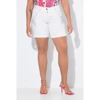 MIAMODA 5-Pocket-Jeans Jeans-Shorts Wide Legs Glitzersteinchen