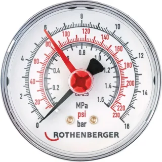 Rothenberger Manometer 0 - 16 bar RP50 mit Dichtung - 61316