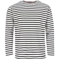 modAS Langarmshirt Herren Shirt Bretonisches Streifenshirt 25007 - Gestreiftes Sweatshirt Baumwolle, Maritimer Ringellook, Leicht überschnittene Ärmel, Rundhals