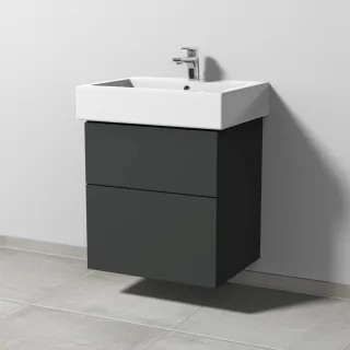 Sanipa 3way Waschtischunterbau zu Duravit Vero Waschtisch mit 2 Auszügen, Graphit-Matt SP7161B