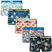 Rungassi Panty 5 x Damen Boxershorts Slips Panty Hot Pants Hipster GIANVAGLIA 8807 (Set bestehend aus 5 Boxer-Shorts)