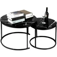 JEOBEST Couchtisch Beistelltisch, Satztisch, Wohnzimmertisch Stapelbarer Sofatisch, (Modern Design, 2-St., Metallgestell) Platzsparendes