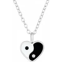 ALEXANDER YORK Kette mit Anhänger YIN YANG Herz, 2-tlg., 925 Sterling Silber